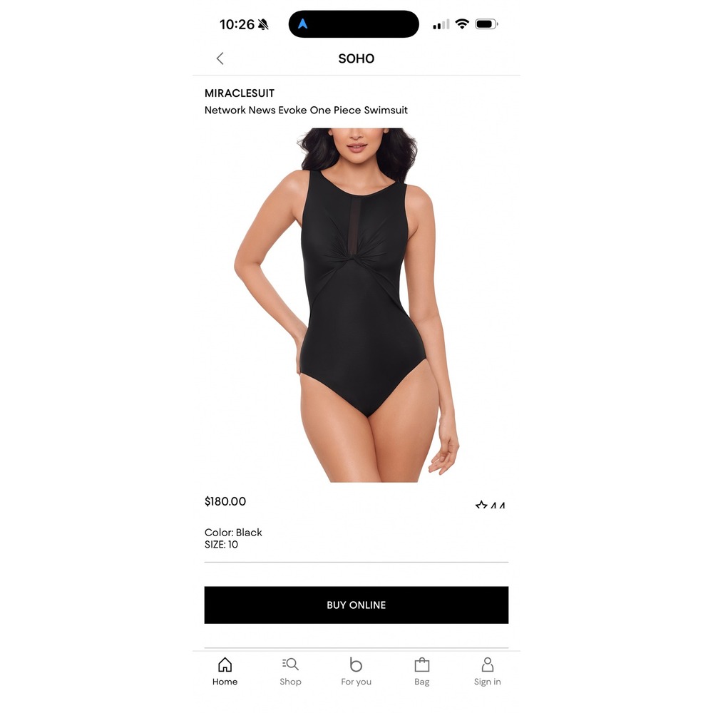 Miraclesuit Network News Evoke One Piece Swimsuit Black Slimming Underwire 10